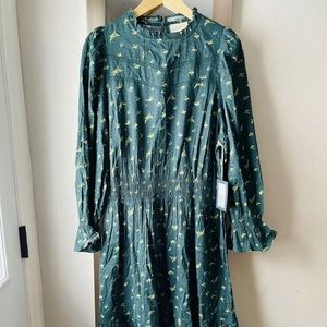 Cottagecore Green Floral Dress